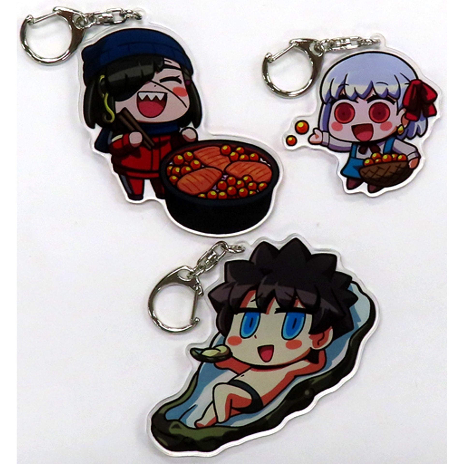 Kama & Male Protagonist & Mysterious Ranmaru X Fate/Grand Order Regional Illustration Acrylic Charm Set Winter Party 2022-2023 [USED]