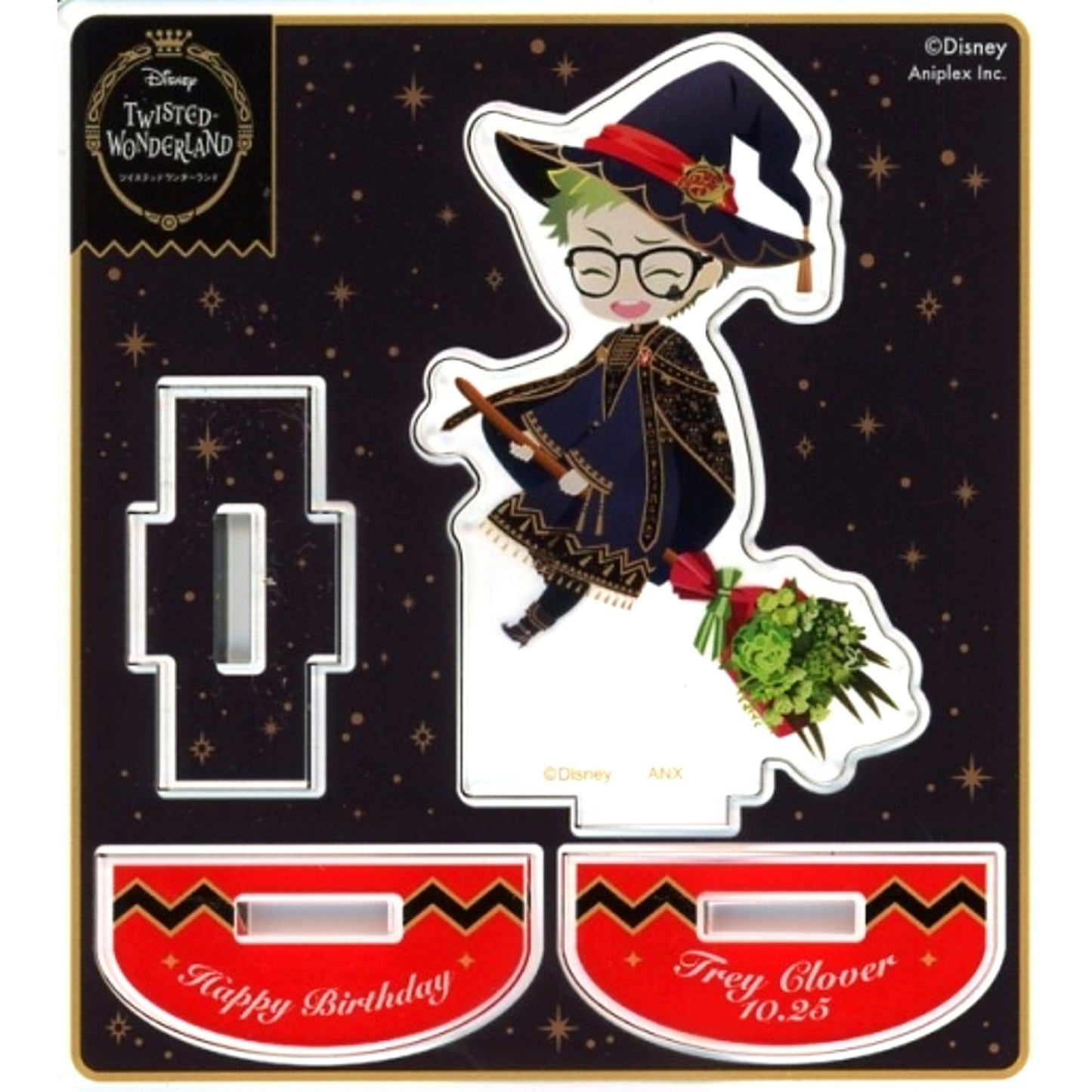 Trey Clover Disney Twisted Wonderland Trey Birthday Commemorative Goods Broom Birthday Ver. Mini Acrylic Stand [USED]