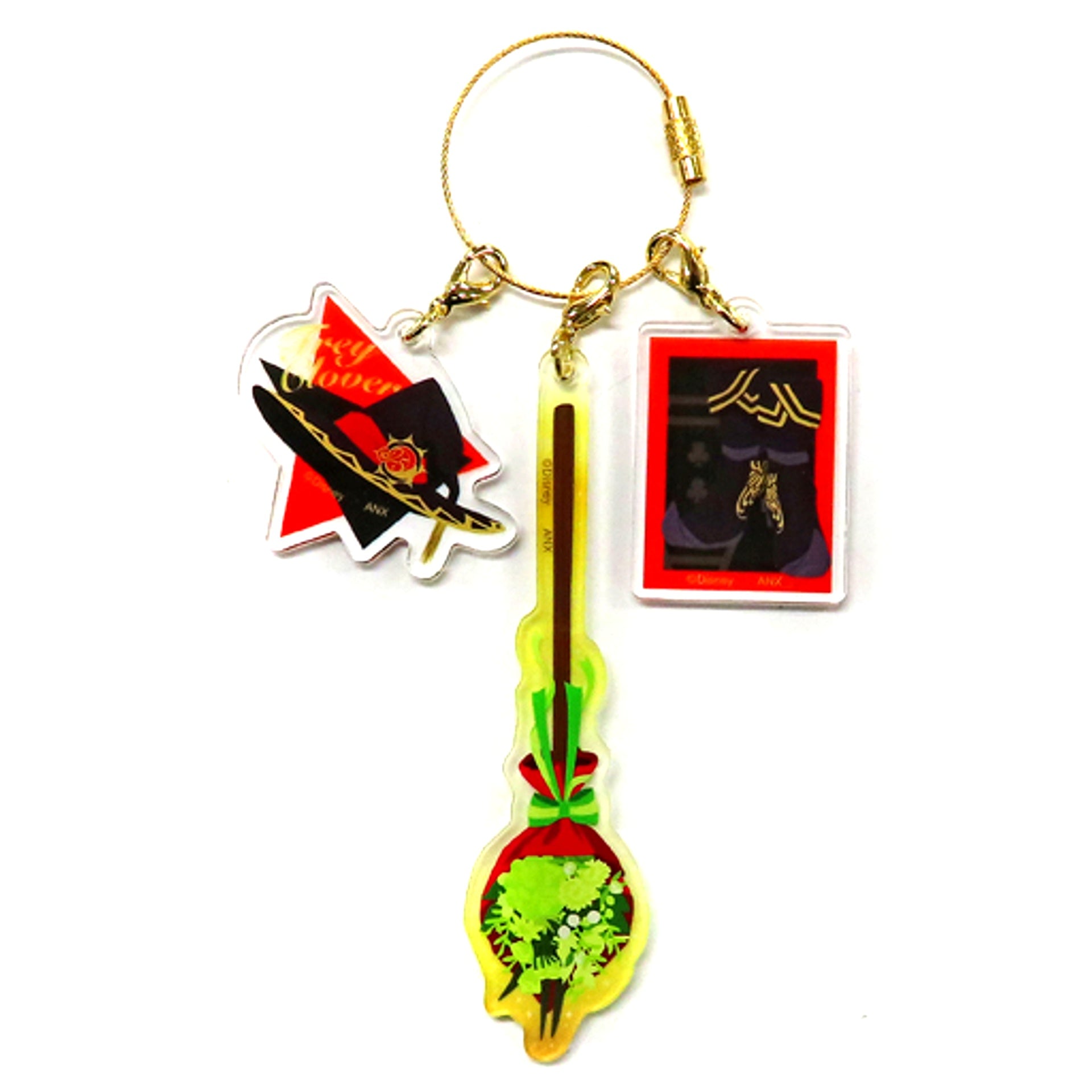 Trey Clover Disney Twisted-Wonderland Bloom Birthday Broom Wire Acrylic Charm Trey's Birthday Commemorative Goods [USED]