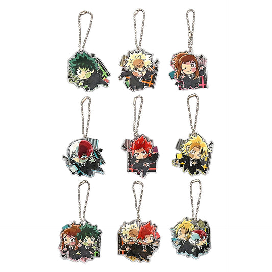 My Hero Academia Izuku Midoriya & Others Pita! Deformed Suit Acrylic Keychain TOHO animation STORE Limited All 9 Types Set Keychains [USED]
