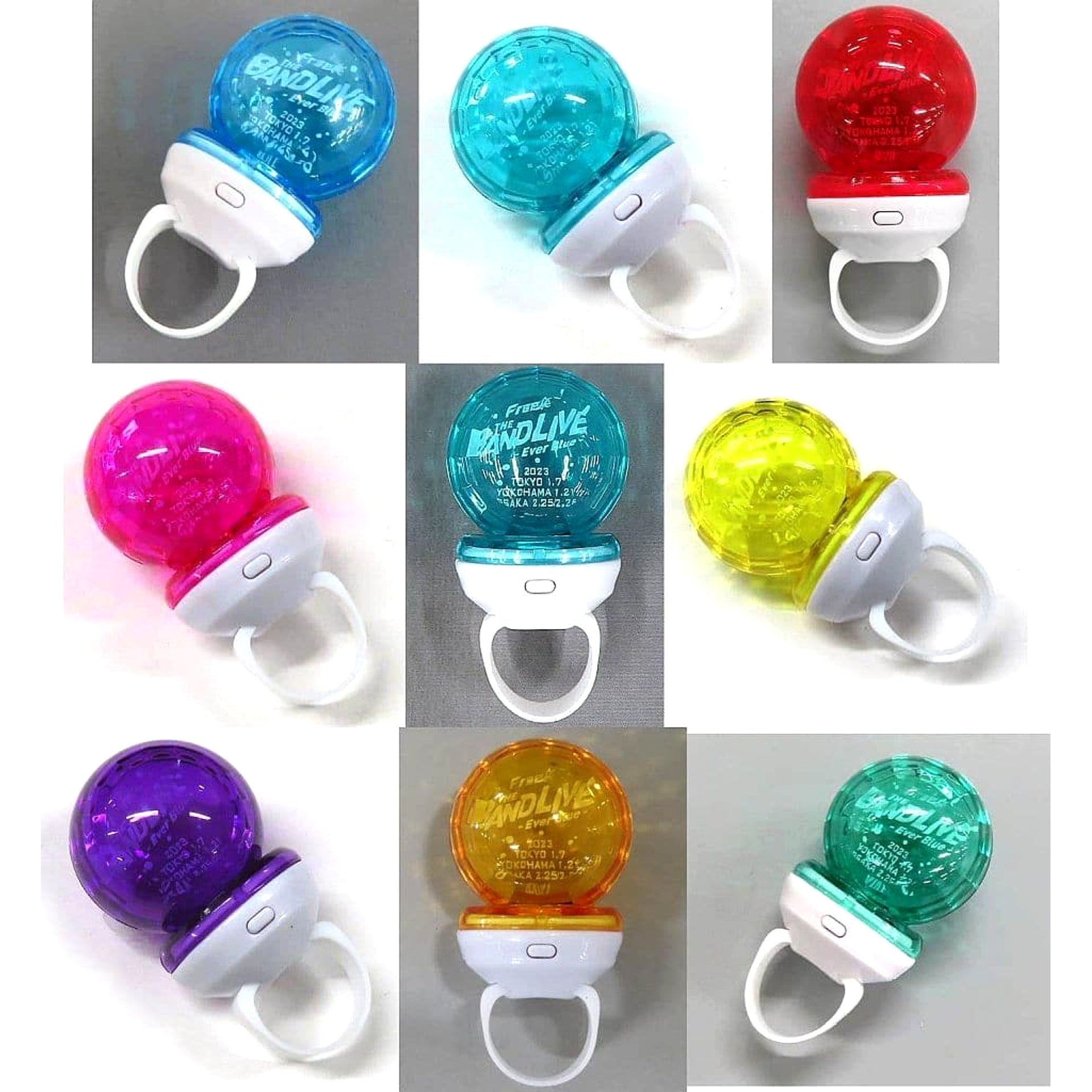 Free! Haruka Nanase & Others All 9 Types Set Ring Light The Band Live Ever Blue Exclusive [USED]