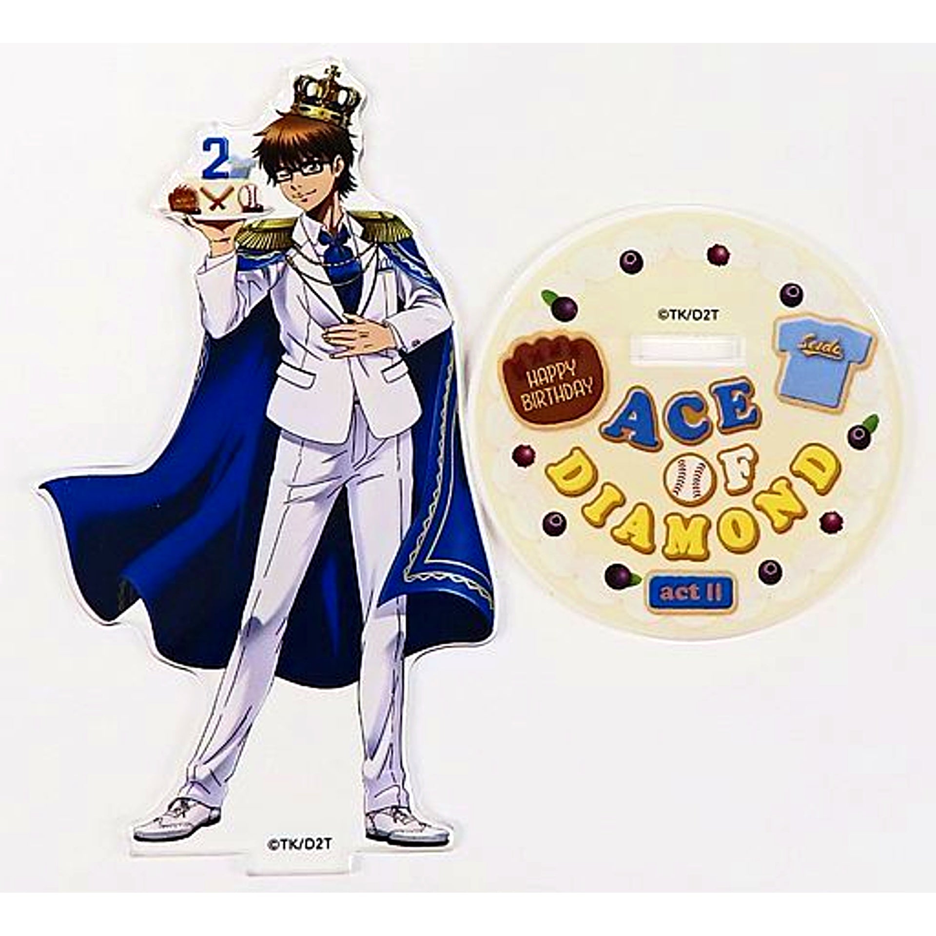 Kazuya Miyuki Ace of Diamond act II x Princess Cafe Newly Drawn Birthday Big Acrylic Stand [USED]