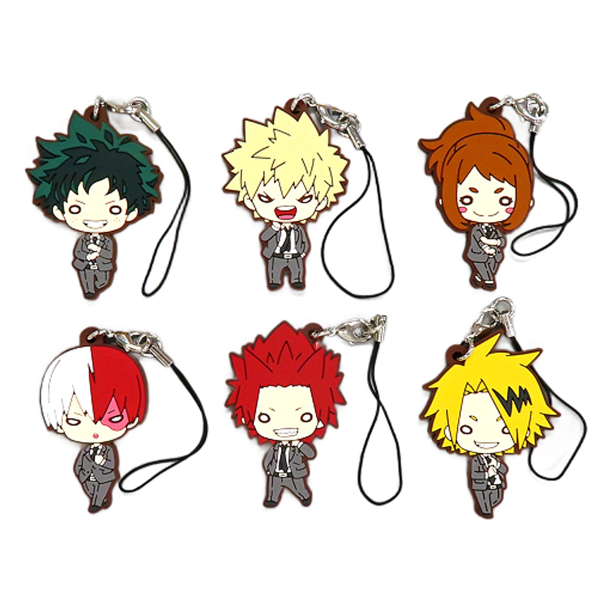 My Hero Academia Katsuki Bakugo & Others Nitotan Suit Rubber Mascot TOHO animation STORE Limited All 6 Types Set Mascot [USED]