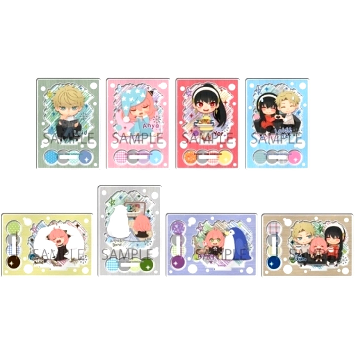 Set of 8 SPY x FAMILY Papercraft HOME TIME Trading Acrylic Stand [USED]