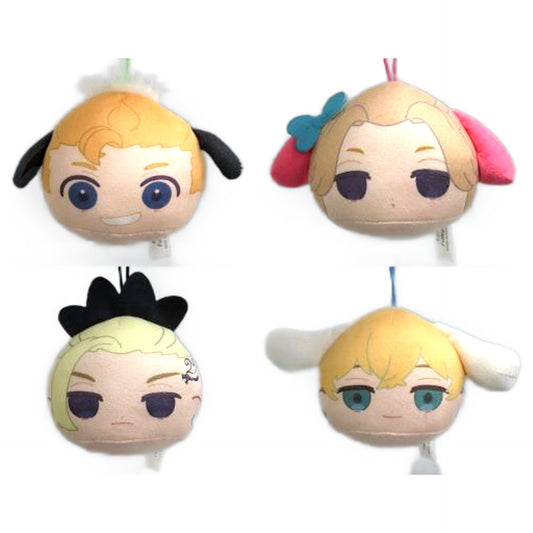 Tokyo Revengers X Sanrio Characters Manjiro Sano & Others Face Mascot 1 All 4 Types Set Keychains [USED]