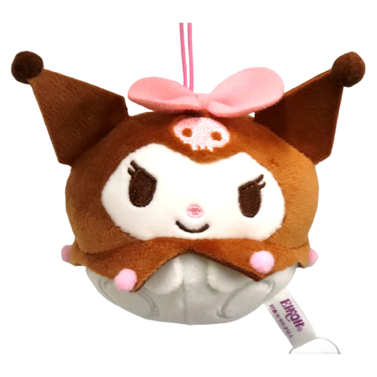Sanrio Characters Kuromi Hokkori Brown Mochimochi Marui Mascot Keychains [USED]