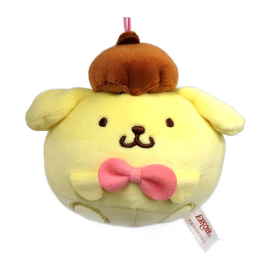 Sanrio Characters Pompompurin Hokkori Brown Mochimochi Marui Mascot Keychains [USED]