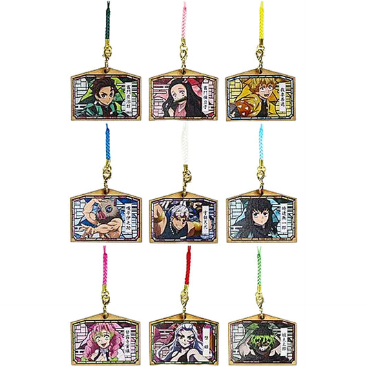 Demon Slayer: Kimetsu no Yaiba Zenitsu Agatsuma & Others Wood Keychain Lawson Campaign Limited All 9 Types Set Keychains [USED]