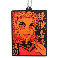 Demon Slayer: Kimetsu no Yaiba Kyojuro Rengoku Ichiban Kuji Oni no Sumu Machi Part 2 Rubber Mascot Prize H Keychains [USED]