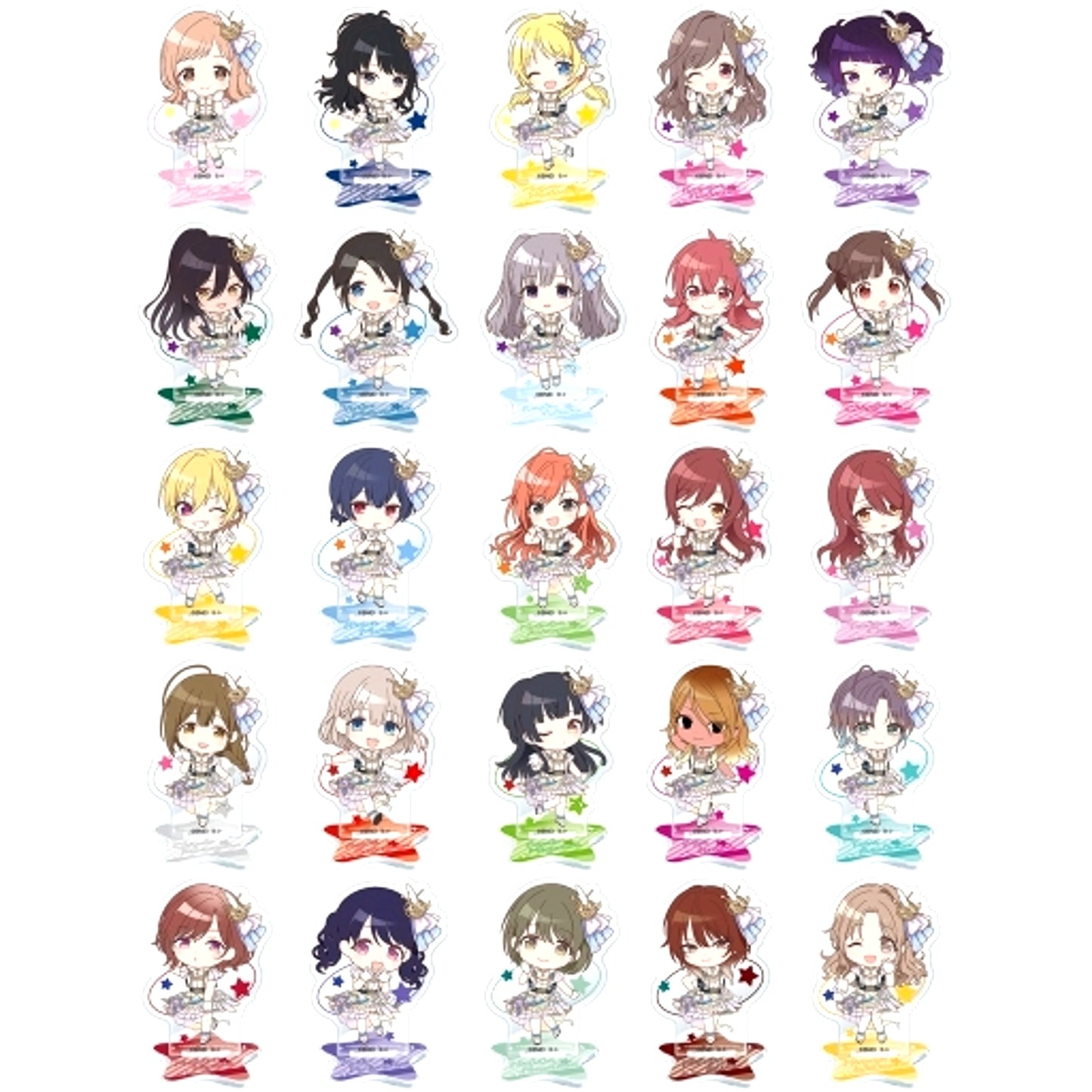Set of 25 SHINY COLORS 4th Anniversary Acrylic Stand [USED]