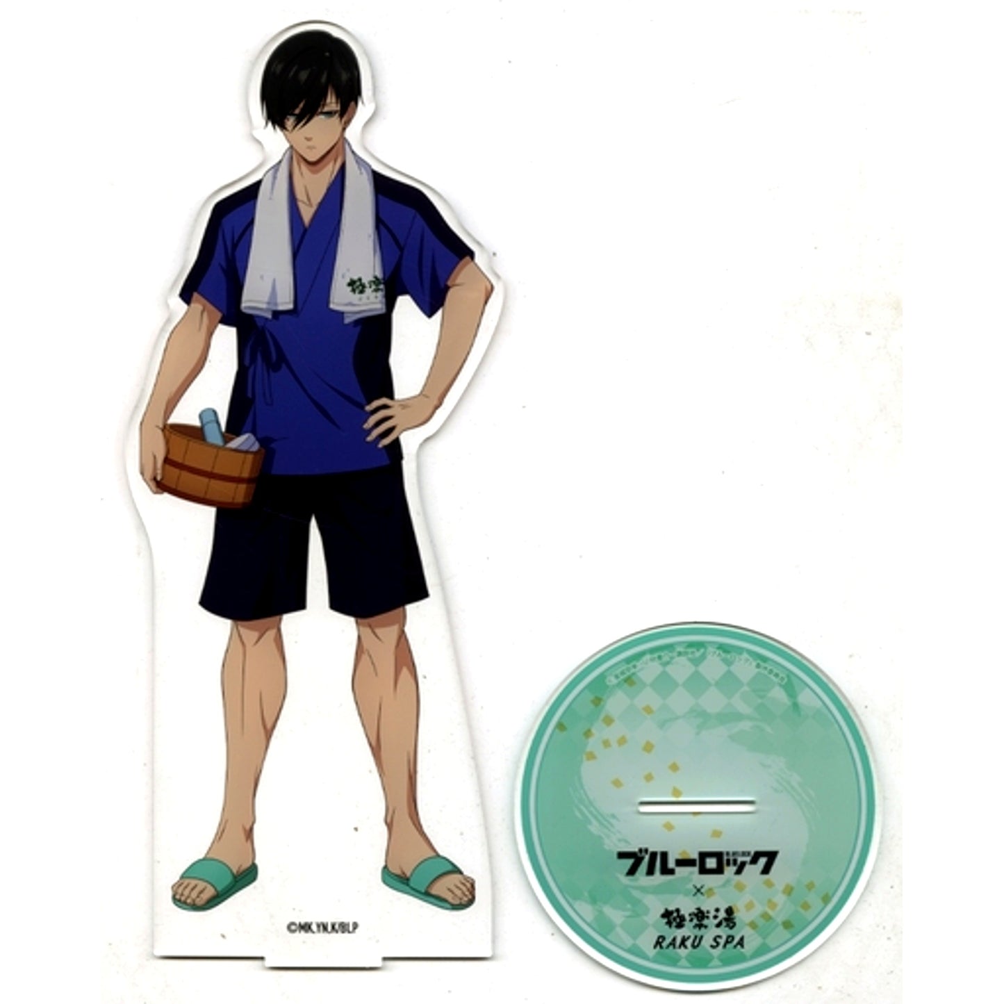 Rin Itoshi Big Acrylic Stand Spa Wear Ver. Blue Lock x Gokurakuyu RAKU SPA Online Shop Limited [USED]