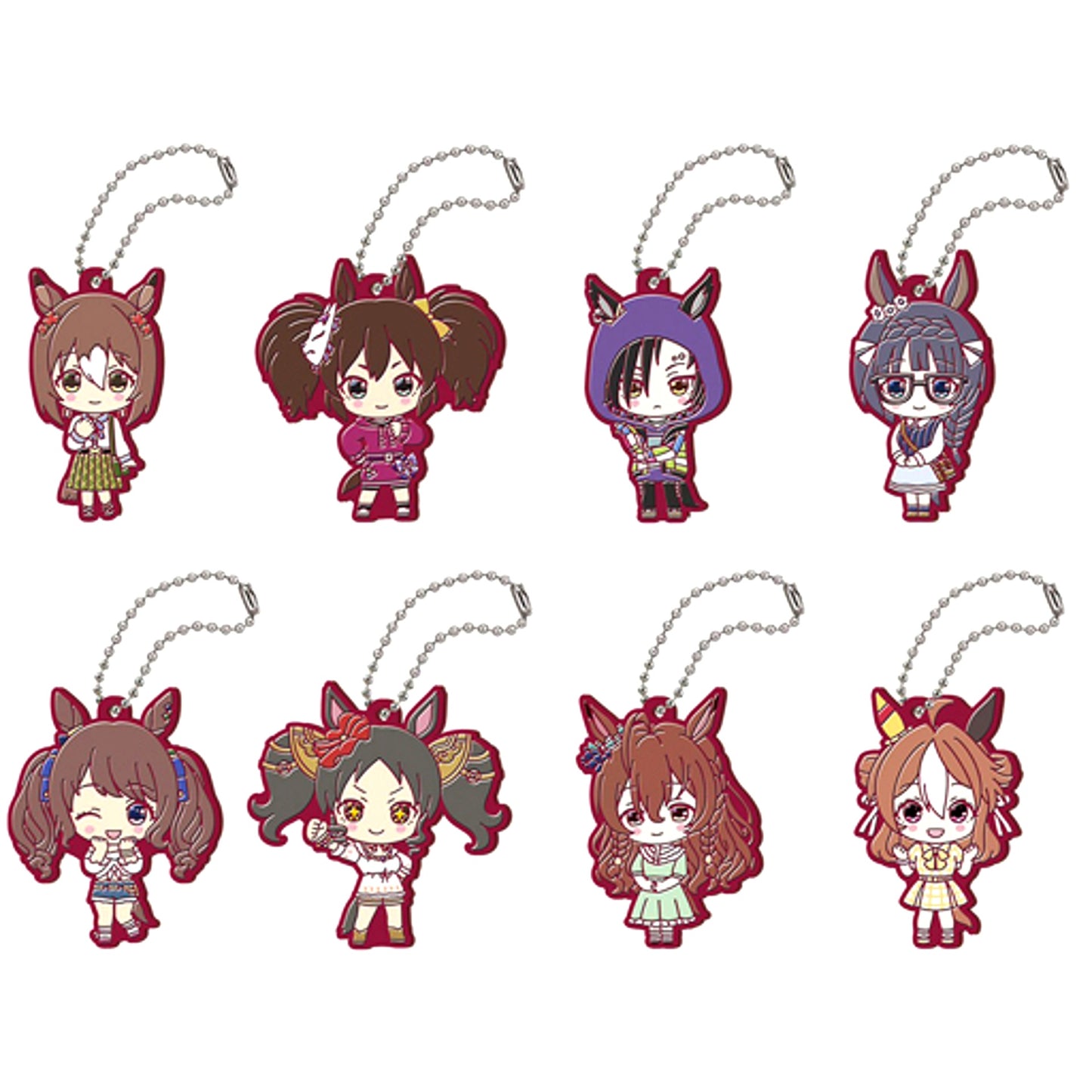 Set of 8 Umamusume: Pretty Derby Capsule Rubber Mascot 7 [USED]