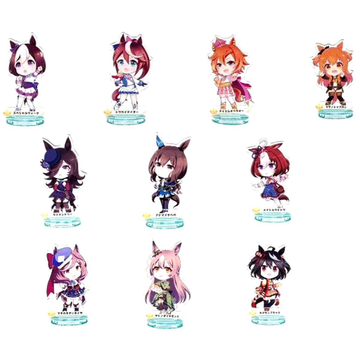 Set of 10 Normal Uma Musume Pretty Derby Pose in Paddock Acrylic Stand [USED]