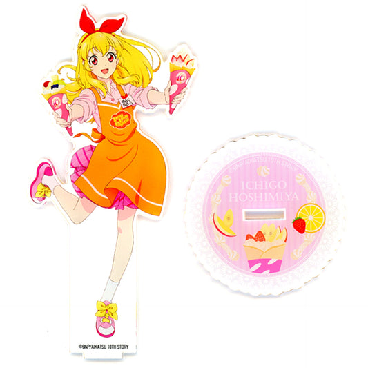 Ichigo Hoshimiya Illustration Aikatsu! 10th Story Mirai e no Starway x Marion Crepes Acrylic Stand [USED]