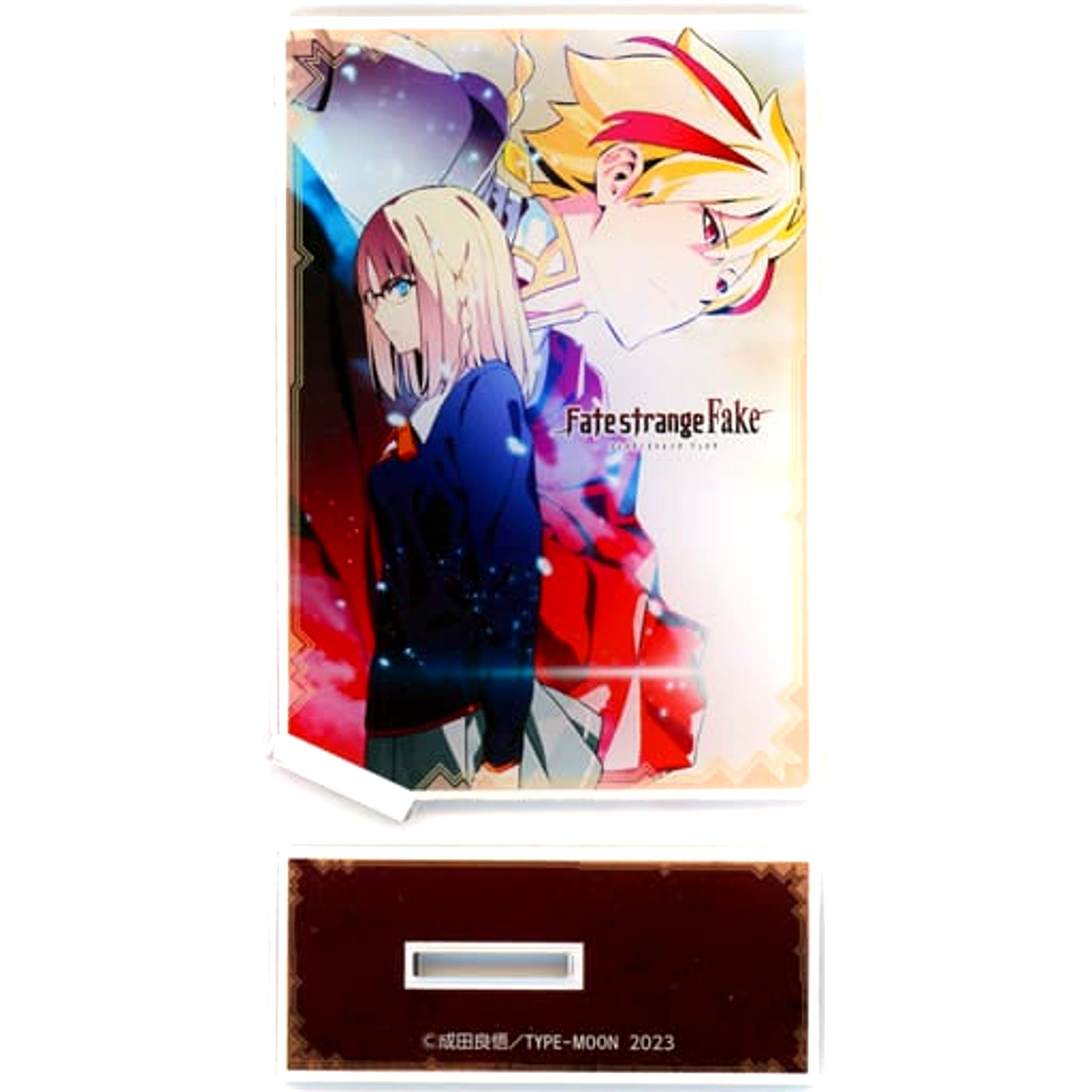 Saber and Ayaka Sajyou Fate/strange Fake Light Novel Vol.8 Specialty Store Limited Set Bundled Bonus Single Item Tarot Card Style Acrylic Stand [USED]