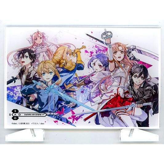 Group Sword Art Online abec Art Book New World Specialty Store Limited Set Bundle Bonus Acrylic Plate [USED]