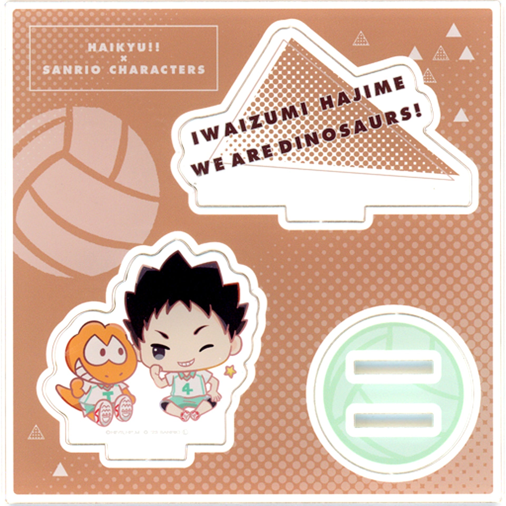 Hajime Iwaizumi & We Are Dinosaurs Acrylic Figure Plate Haikyu!! x Sanrio Characters POP UP Corner in TSUTAYA [USED]