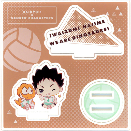 Hajime Iwaizumi & We Are Dinosaurs Acrylic Figure Plate Haikyu!! x Sanrio Characters POP UP Corner in TSUTAYA [USED]