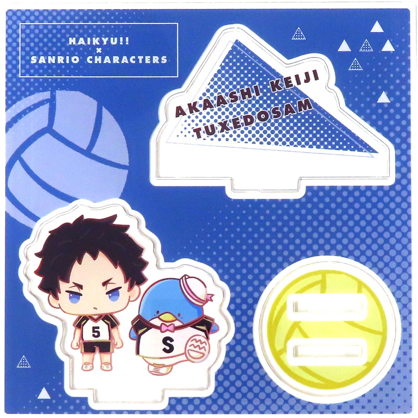 Keiji Akaashi & Tuxedosam Acrylic Figure Plate Haikyu!! x Sanrio Characters POP UP Corner in TSUTAYA [USED]