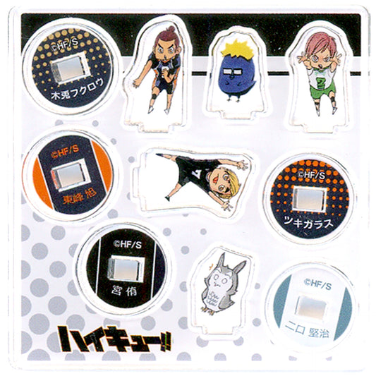 Asahi Azumane & Kenji Futakuchi & Atsumu Miya Mini Character & Kei Tsukishima Tsukikarasu & Kotaro Bokuto Owl Haikyu!! Acrylic Mini Mini Figure Set [USED]