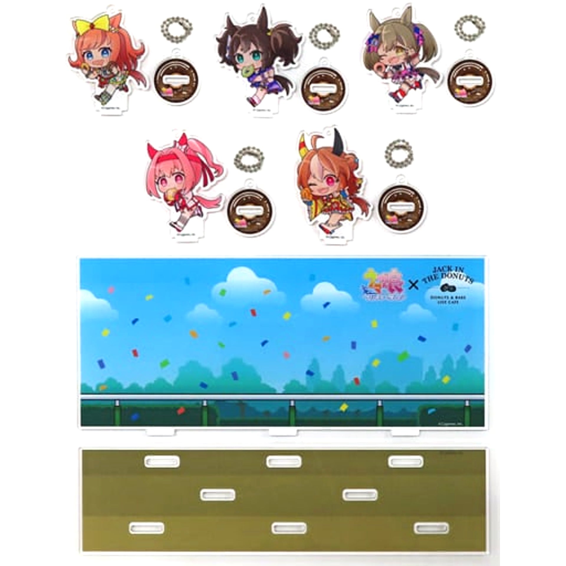 Umamusume: Pretty Derby Acrylic Stand Keychain + Acrylic Diorama Set Dirt Jack in the Donuts Exclusive Acrylic Stands [USED]