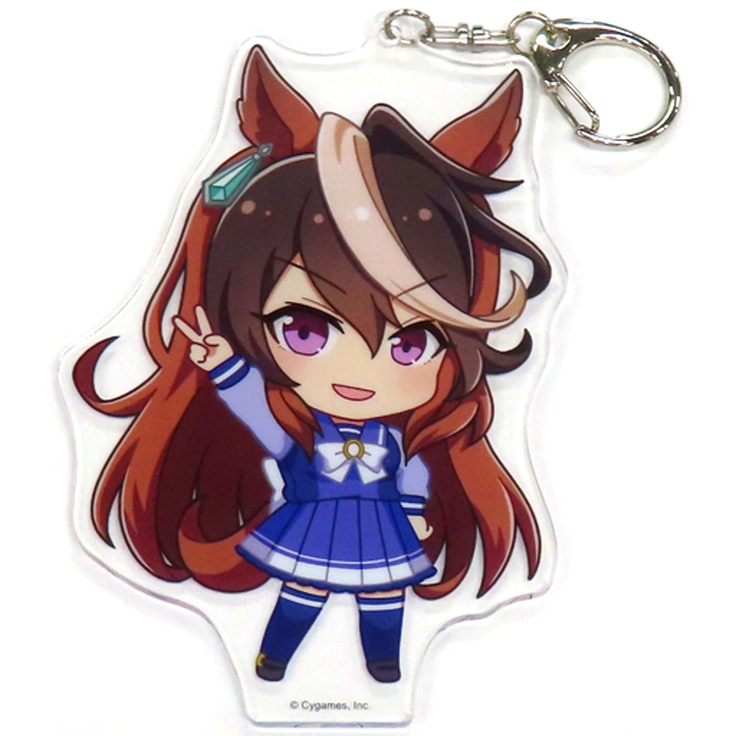 Symboli Rudolf Umamusume Pretty Derby 2nd Anniversary V Sign Big Acrylic Keychain 7-Eleven 2nd Anniv Campaign Seven Net Limited [USED]