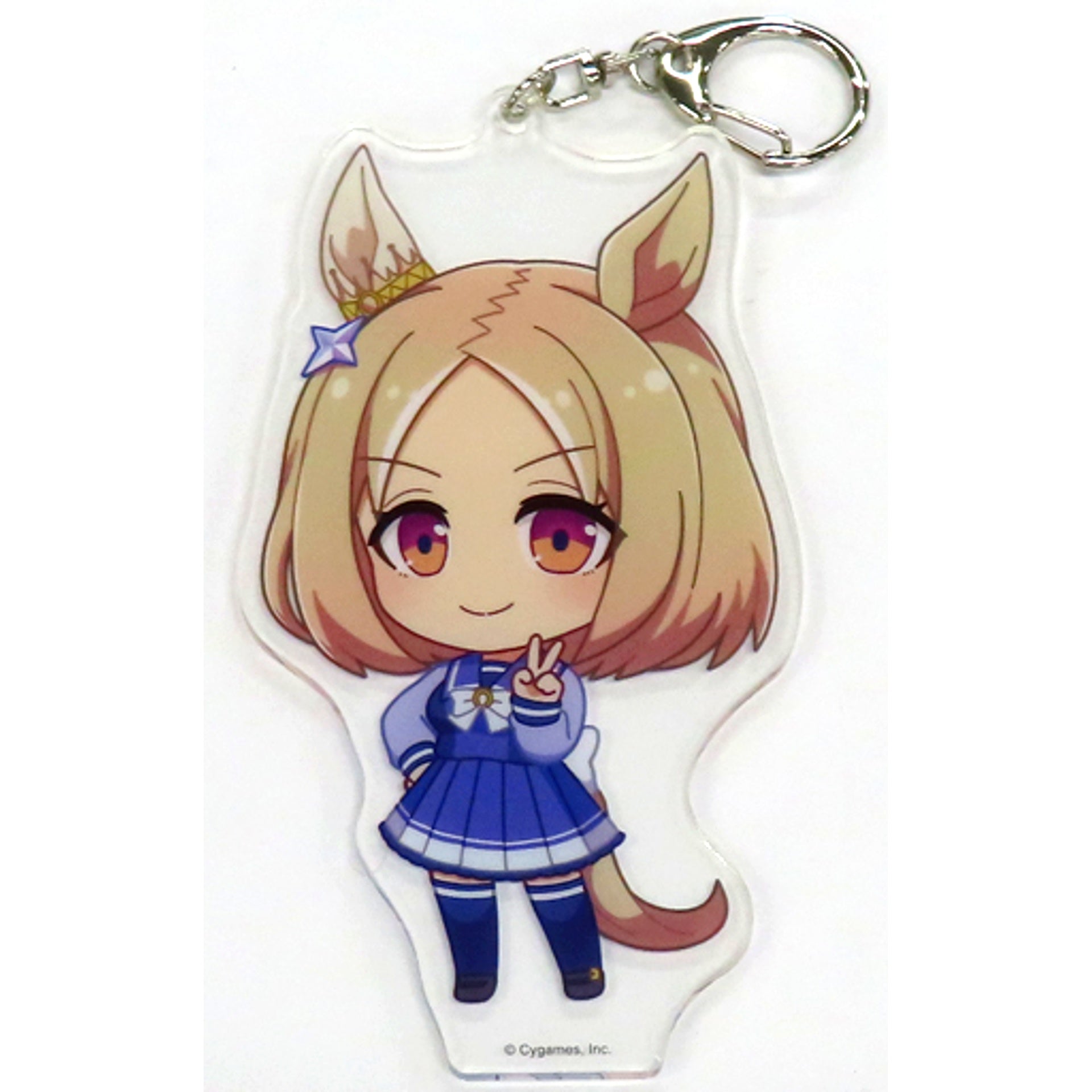 Narita Top Road Umamusume Pretty Derby 2nd Anniversary V Sign Big Acrylic Keychain 7-Eleven 2nd Anniv Campaign Seven Net Limited [USED]