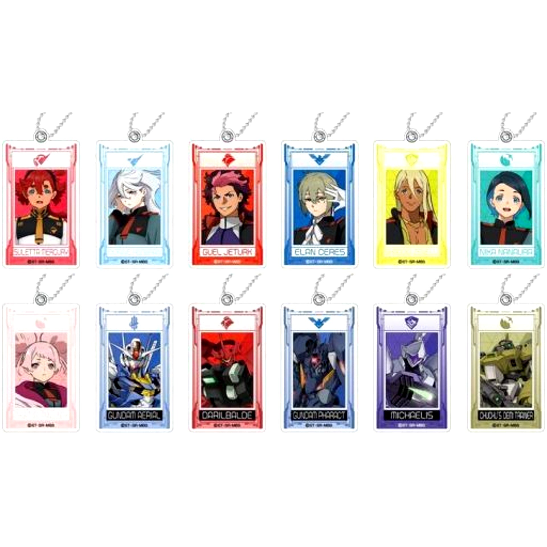 Set of 12 Mobile Suit Gundam: The Witch from Mercury Swing Acrylic Keychain [USED]