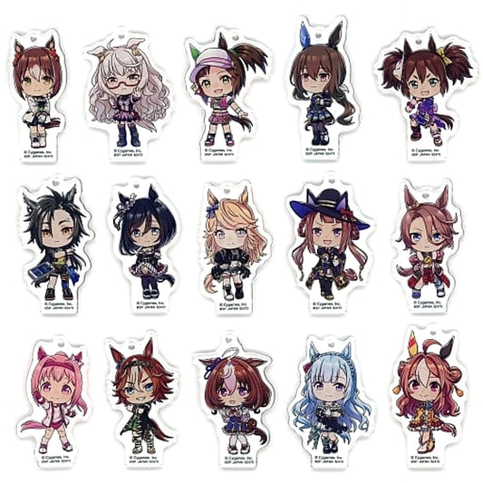 Umamusume: Pretty Derby Fine Motion & Others All 15 Types Set Ichiban Kuji 5th Acrylic Charms Kyunchara Illustrations Prize G [USED]