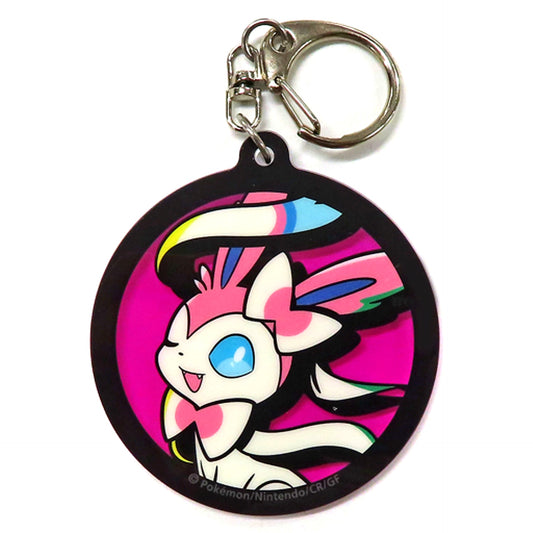 Sylveon Round Shape Pokemon Acrylic Keychain Collection Midnight Agent -the cinema- Pokemon Center Limited [USED]