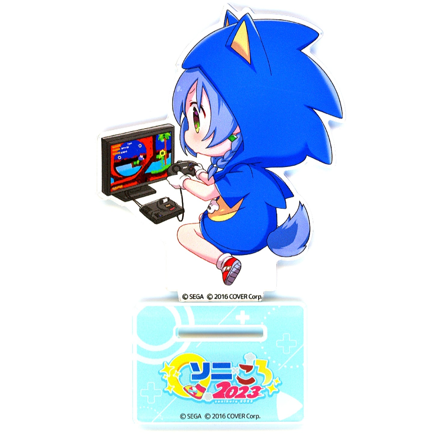 Inugami Korone Sonic Mega Drive D Prize-5 Acrylic Stand Sega Lucky Kuji ONLINE hololive Soni x Koro 2023 [USED]
