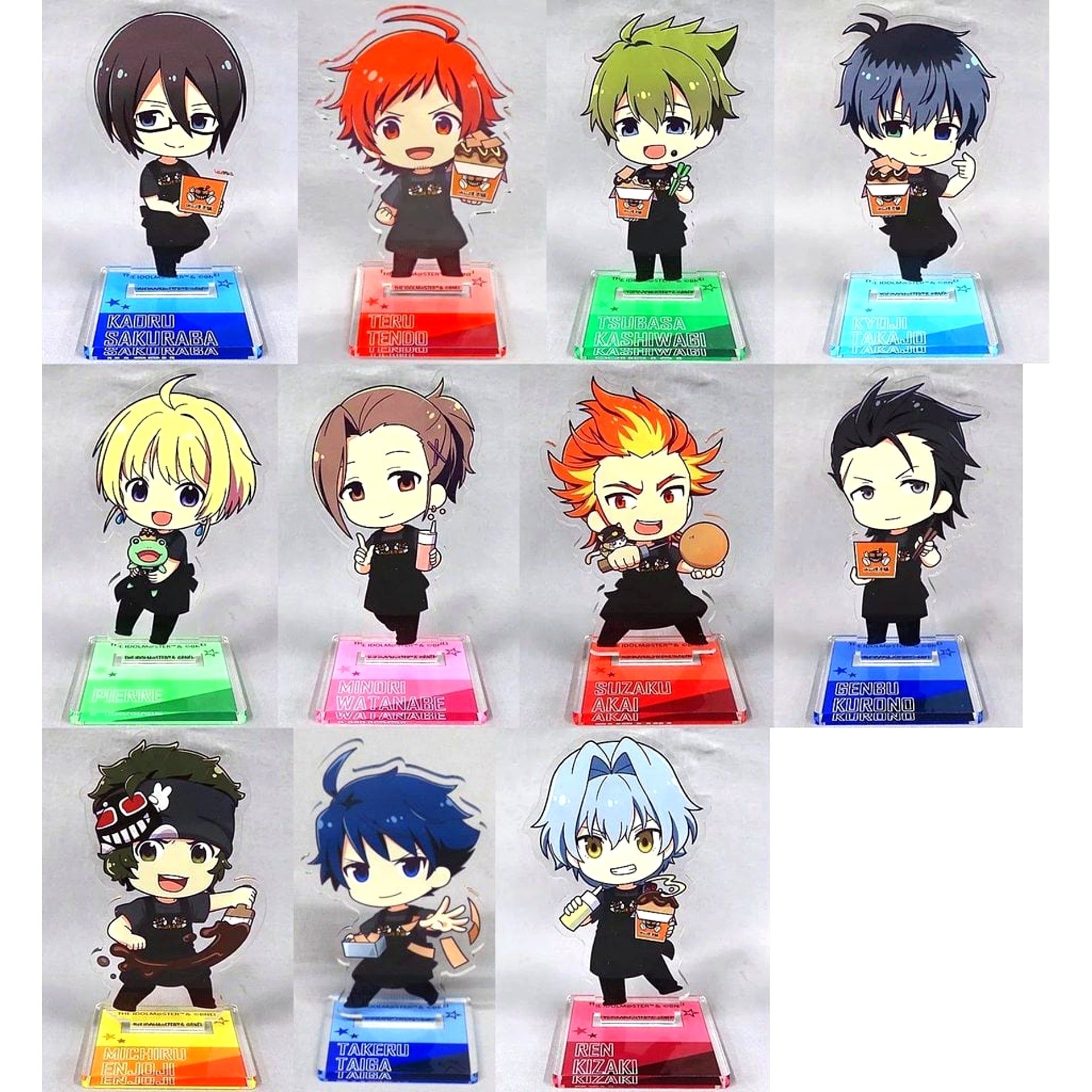 Set of 11 THE IDOLM@STER SideM Trading Acrylic Stand Bakudanyaki Honpo [USED]