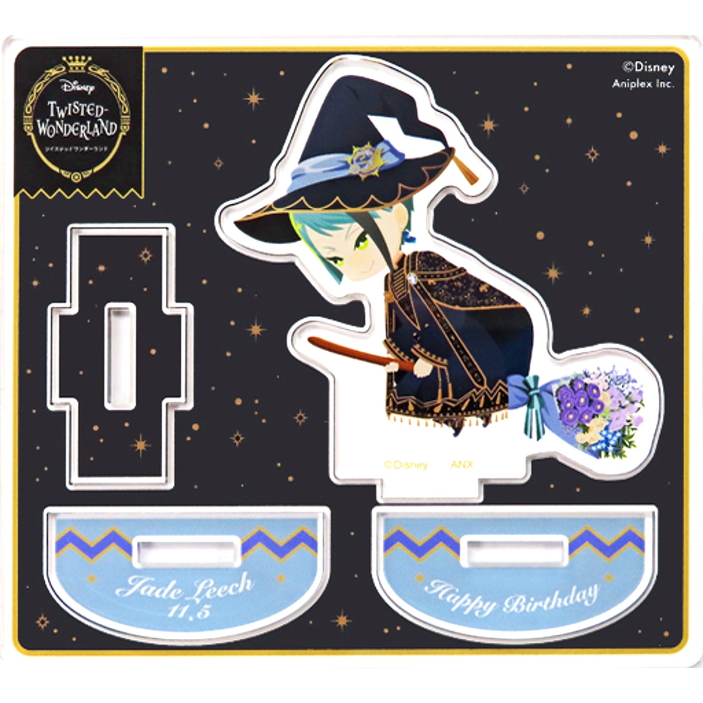 Jade Leech Broom Birthday Ver. Mini Acrylic Stand Disney Twisted-Wonderland Jade Birthday Memorial Goods [USED]