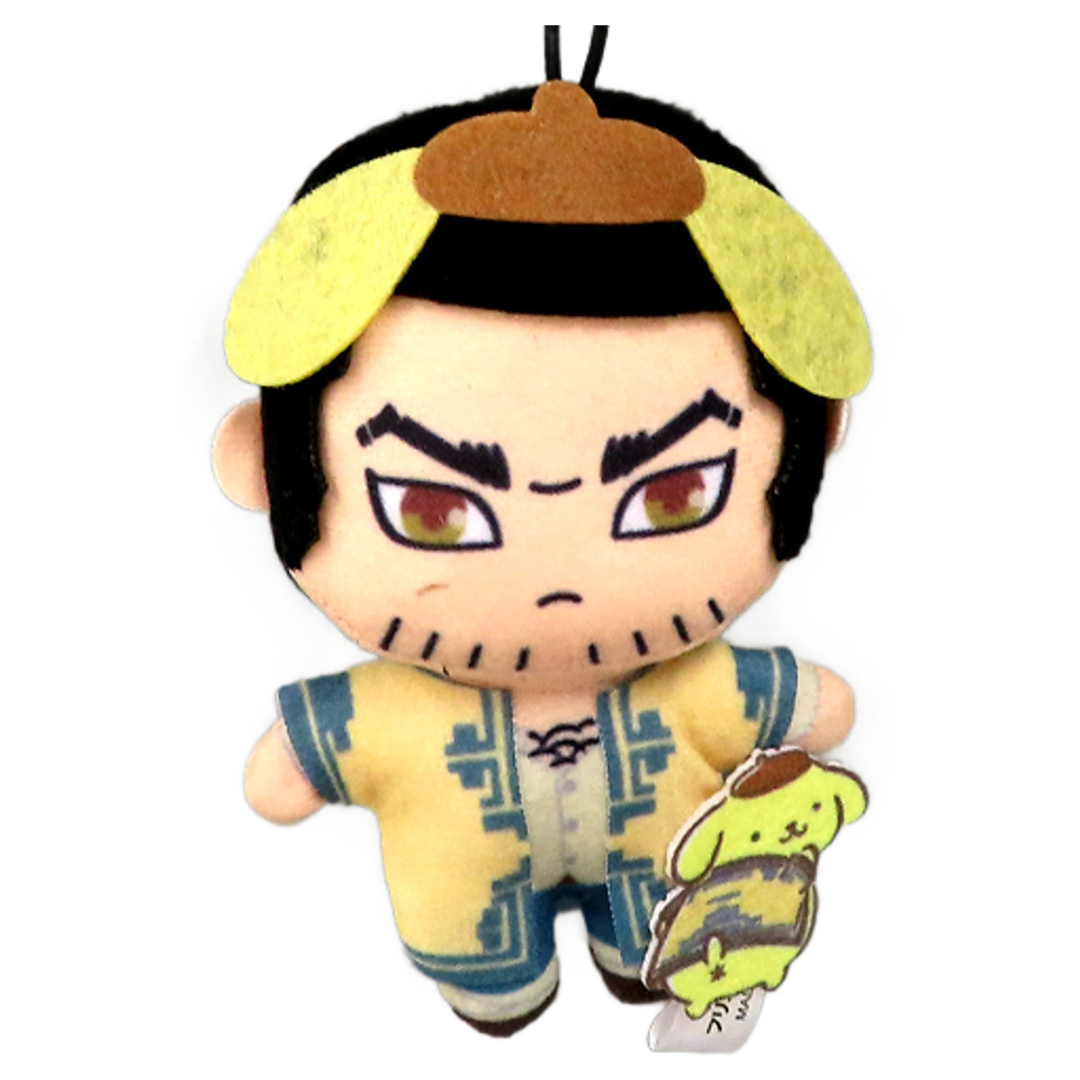 Golden Kamuy X Sanrio Characters Genjiro Tanigaki Pompompurin Petit Mascotto Ichi Keychains [USED]