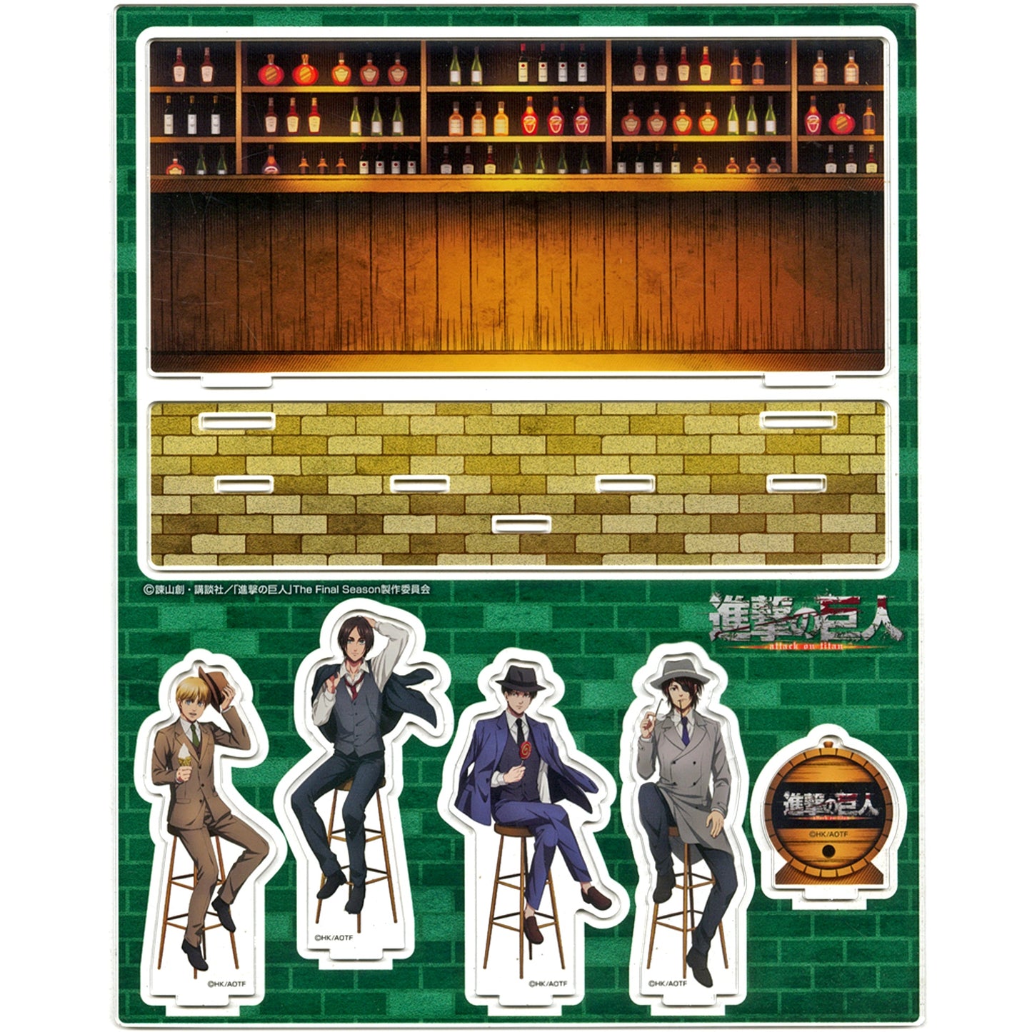 Eren & Armin & Hange & Levi Attack on Titan x Don Quijote Drawn Illustration Acrylic Diorama Suit Ver. [USED]