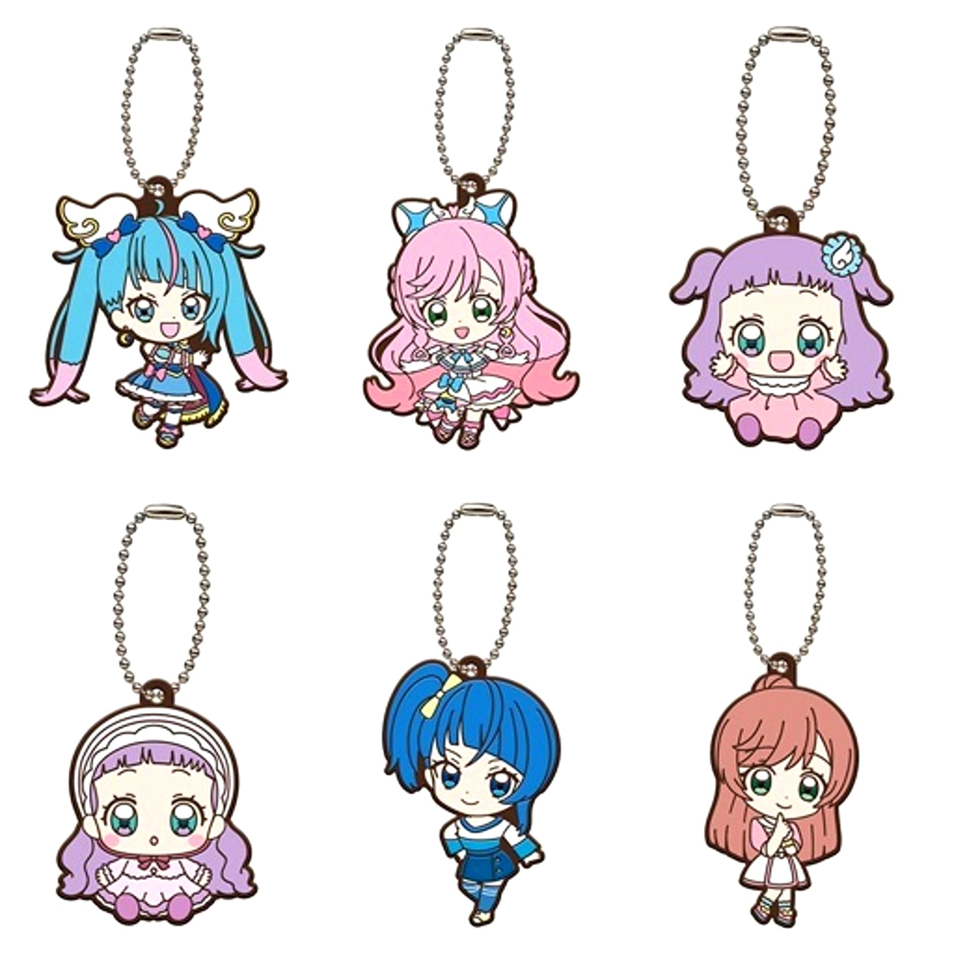 Set of 6 Hirogaru Sky! Precure Capsule Rubber Mascot [USED]