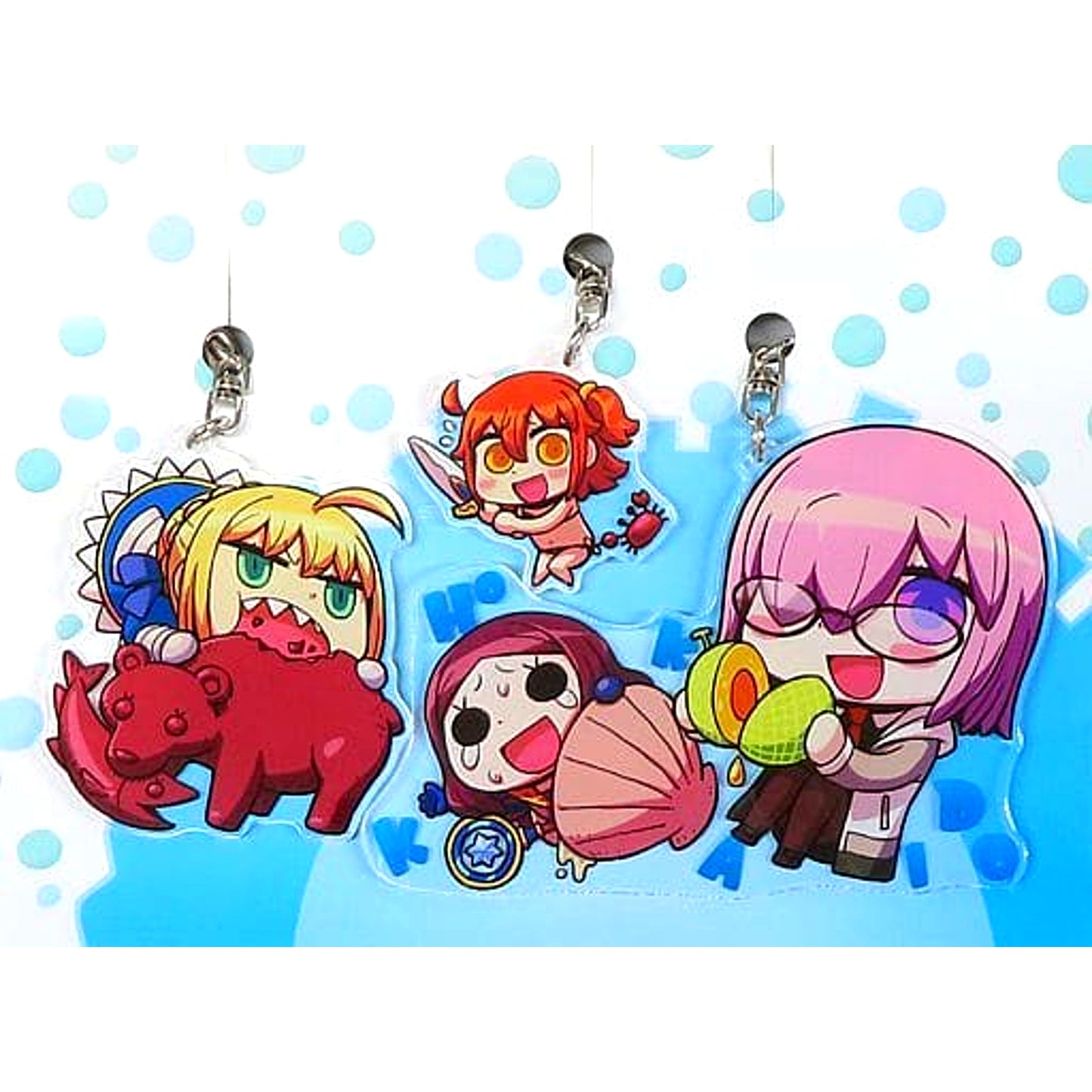 Fate/Grand Order Group Acrylic Keychain Set of 3 FGO Winter Festival 2016-2017 Da Vinci-chan Code Sapporo Limited [USED]