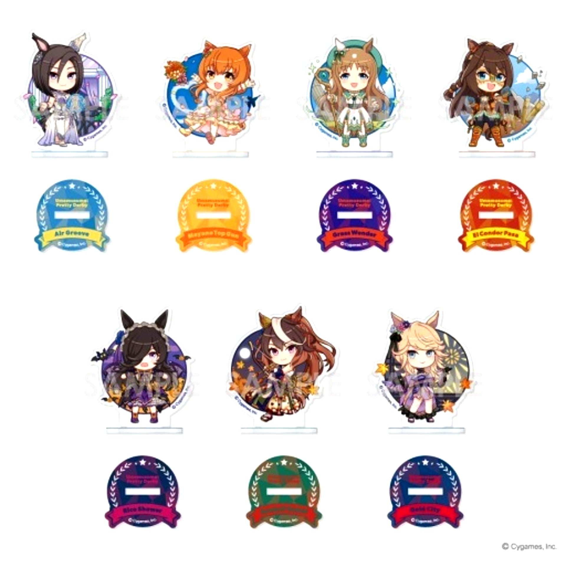 Set of 7 Uma Musume Pretty Derby Charafille Acrylic Stand Story Event Selection Vol. 1 [USED]