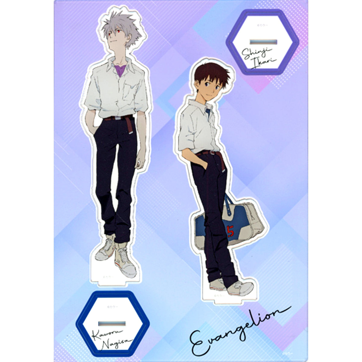 Shinji Ikari & Kaworu Nagisa School Uniform Acrylic Stand Rebuild of Evangelion [USED]