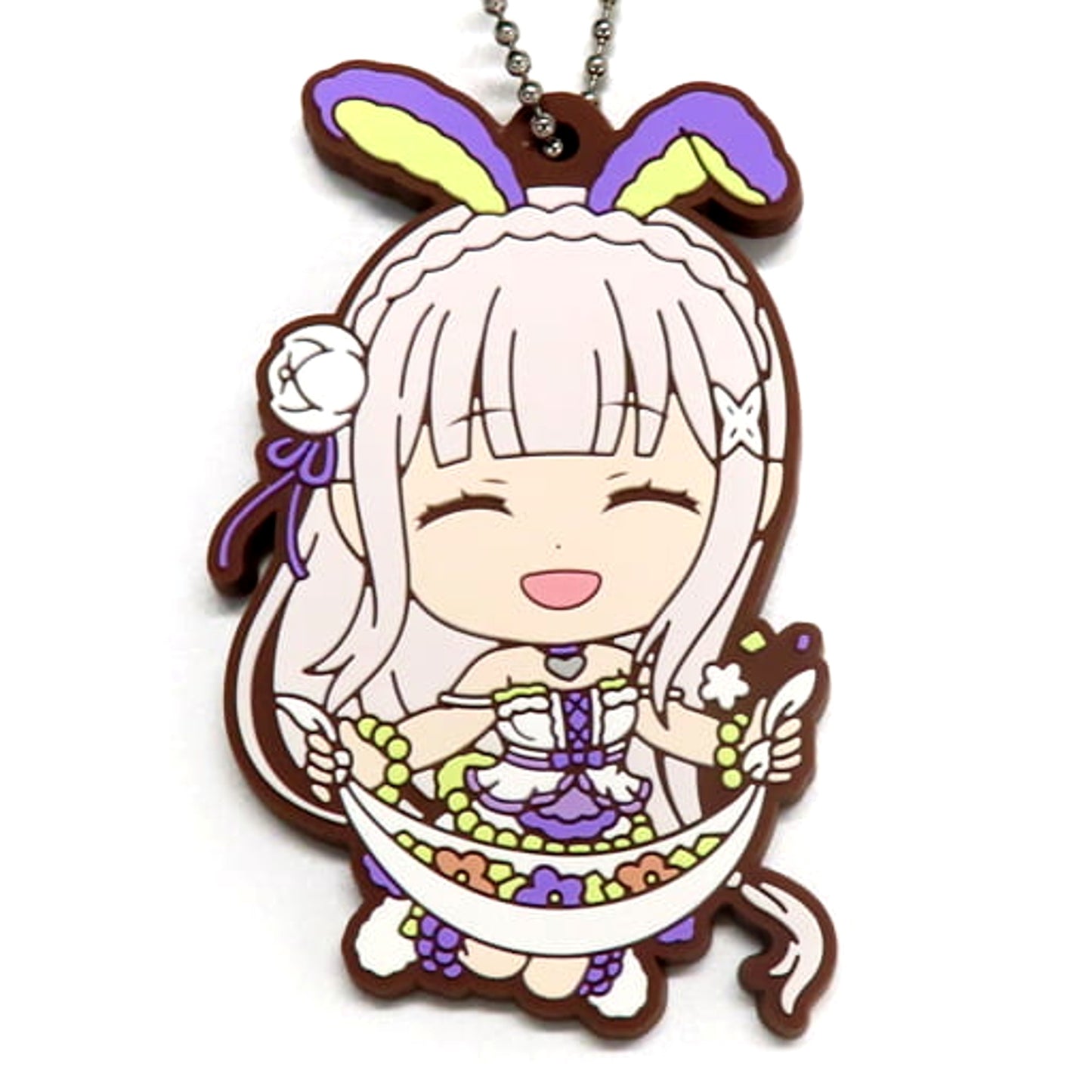 Re:ZERO -Starting Life in Another World- Emilia Ichiban Kuji Animal Parade Rubber Keychain Kyun Chara Illustrations Prize G Keychains [USED]