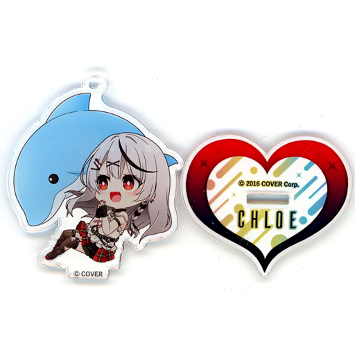 Sakamata Chloe & Dolphin VTuber Hololive Sakamata Chloe in Maxell Aqua Park Shinagawa Sakamata to Bishonure Suizokukan! Trading Acrylic Stand [USED]