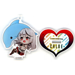 Sakamata Chloe & Dolphin VTuber Hololive Sakamata Chloe in Maxell Aqua Park Shinagawa Sakamata to Bishonure Suizokukan! Trading Acrylic Stand [USED]