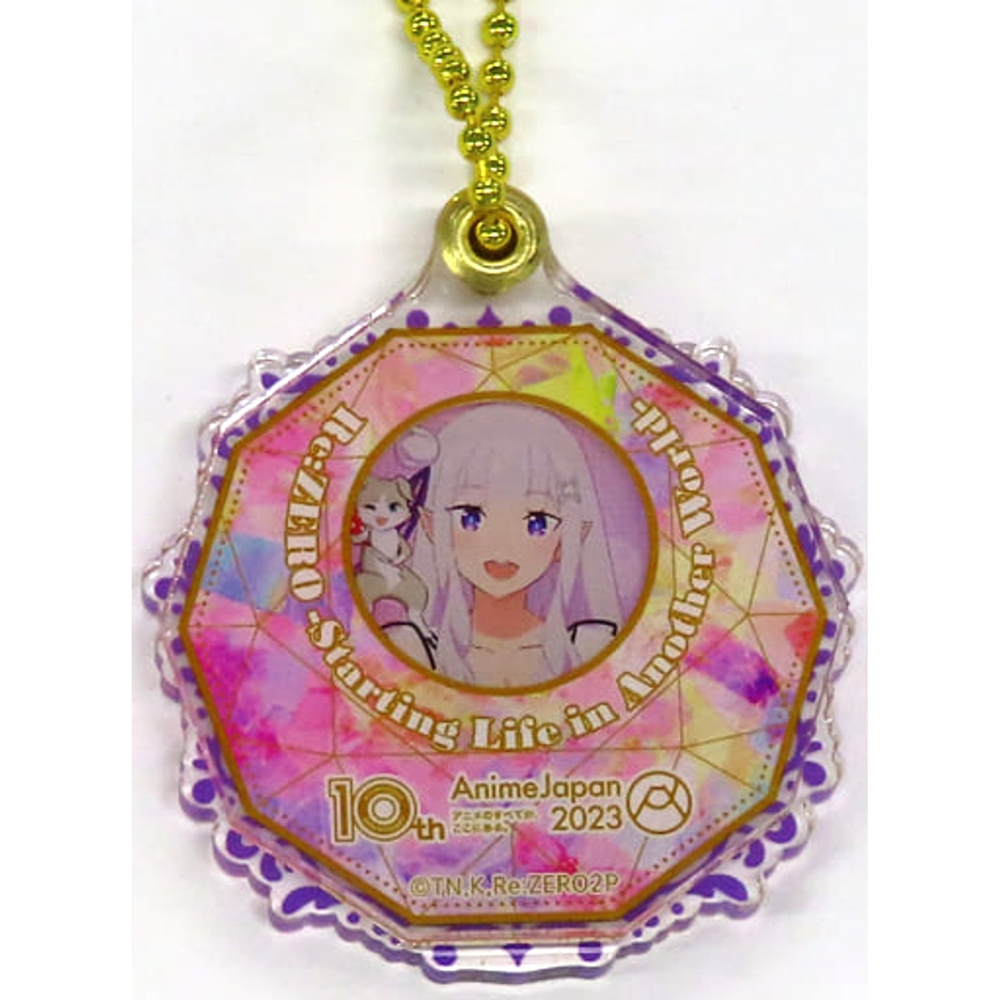 Re:ZERO -Starting Life in Another World- Emilia Pack Openable Acrylic Keychain Animejapan 2023 AJ 10th Anniversary Limited Keychains [USED]