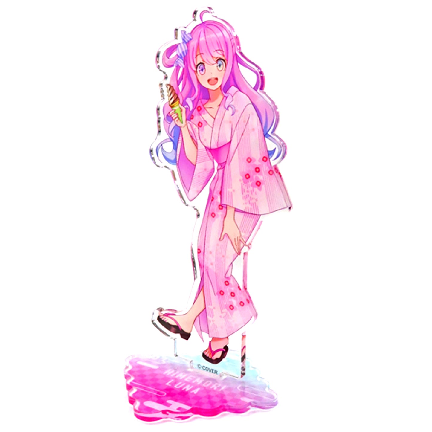 Himemori Luna Life-size Acrylic Stand Yukata Ver. Virtual YouTuber Hololive x Gokurakuyu RAKU SPA Collaboration Vol. 2 Furolife [USED]