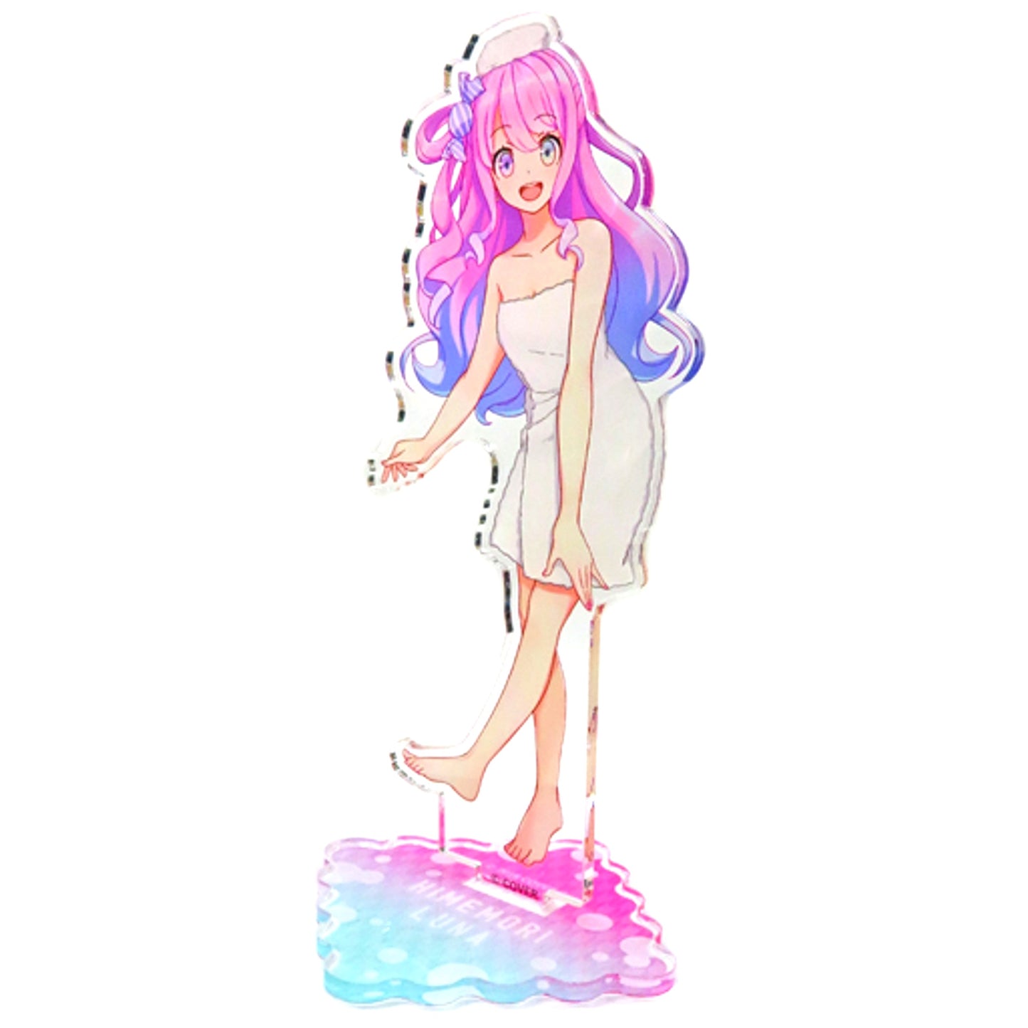 Himemori Luna Life-size Acrylic Stand Furoagari Ver. Virtual YouTuber Hololive x Gokurakuyu RAKU SPA Collaboration Vol. 2 Furolife [USED]