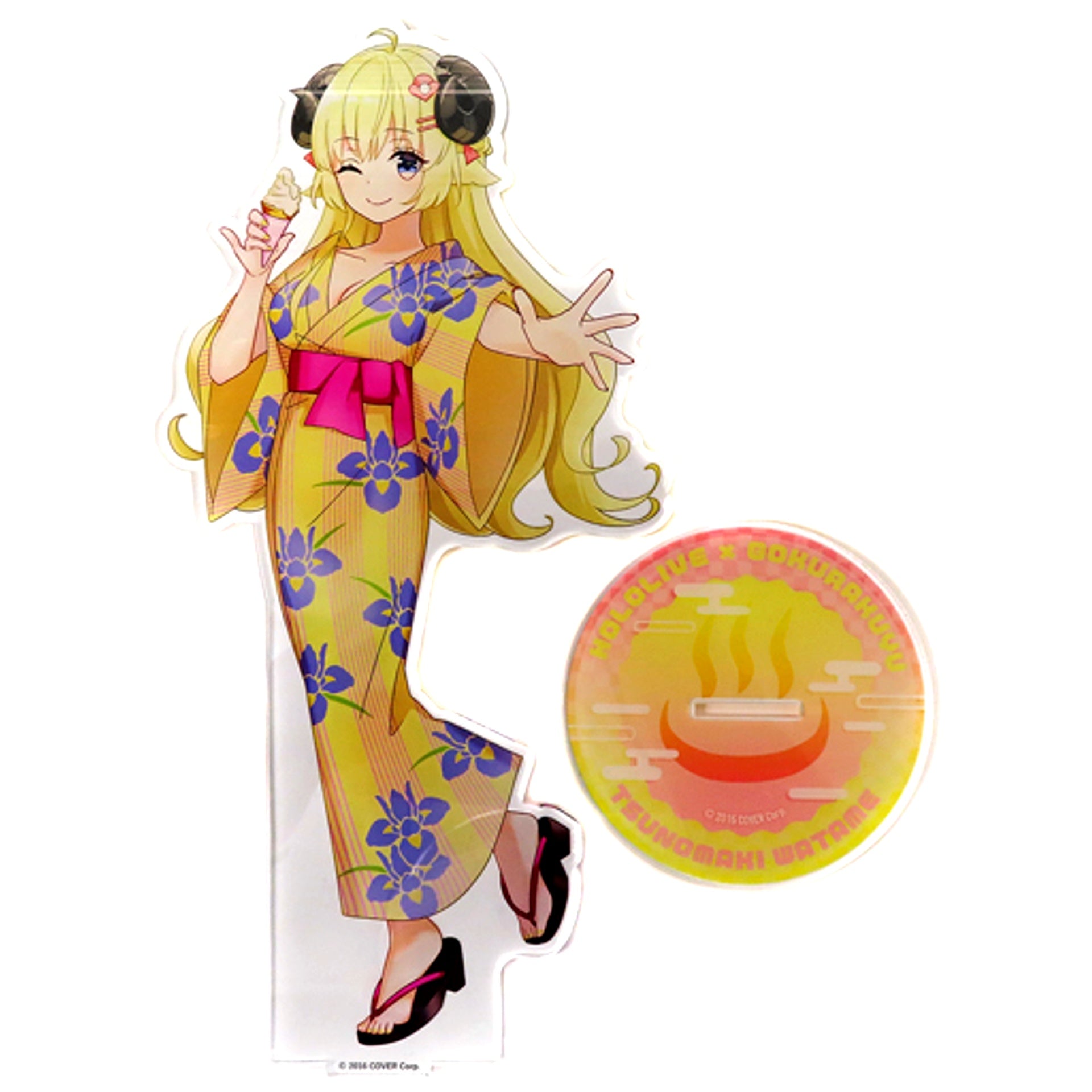 Tsunomaki Watame Yukata Ver. BIG Acrylic Stand VTuber Hololive x Gokurakuyu RAKU SPA Collaboration 2nd Furo Life Gokurakuyu Online Shop Limited [USED]