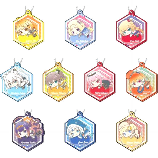 Set of 10 Hololive Kiratto Deco Frame Acrylic Keychain Hugmeets B BOX [USED]