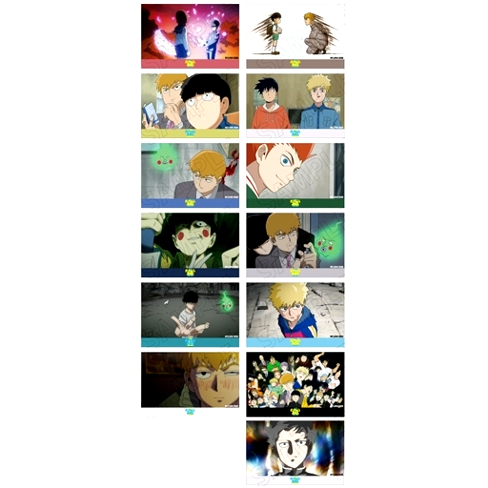 Set of 13 Mob Psycho 100 Scene Shot Acrylic Block Season 2 [USED]