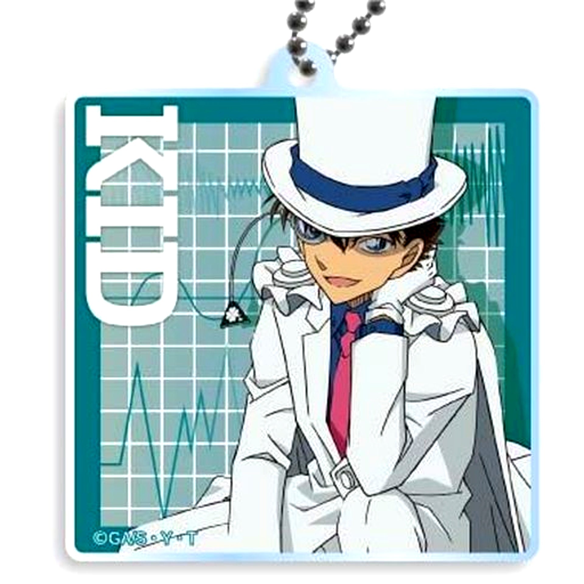 Kaito Kid Detective Conan Trading Acrylic Keychain J [USED]
