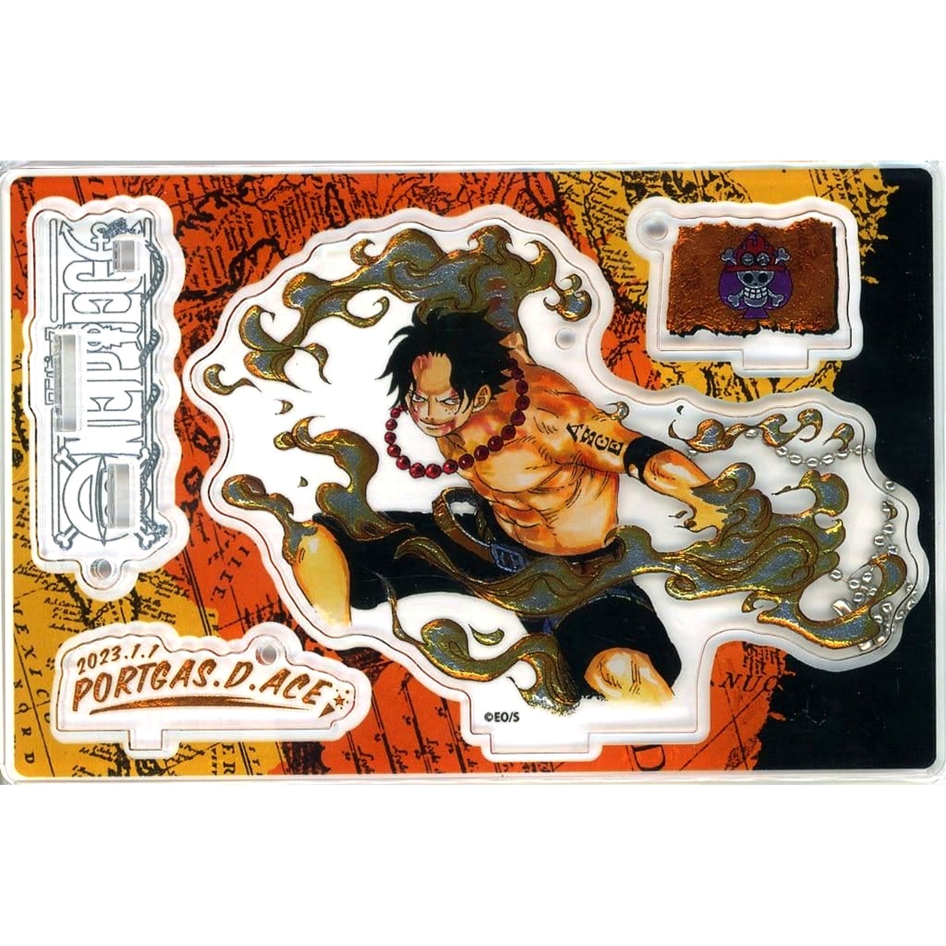 Portgas D. Ace One Piece Birthday Diorama Figure Kirat Star Foil Acrylic with Ball Chain [USED]